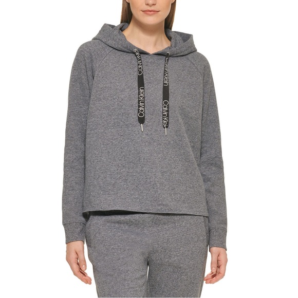 680. SMALL - CALVIN KLEIN - Gray Hoodie Logo Grey Loungewear Sporty NEW - Picture 1 of 4